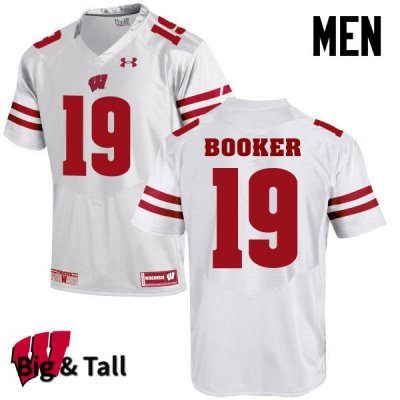 Men's Wisconsin Badgers NCAA #9 Titus Booker White Authentic Under Armour Big & Tall Stitched College Football Jersey RS31Y77YL